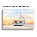 Kühlschrankmagnet DK08 - Fischerboot im Sonnenuntergang